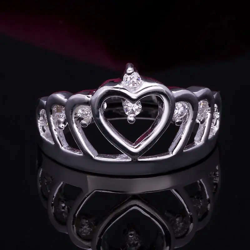 Горячая продажа exo посеребренные Свадебные кольца большая корона anel feminino collier plaron