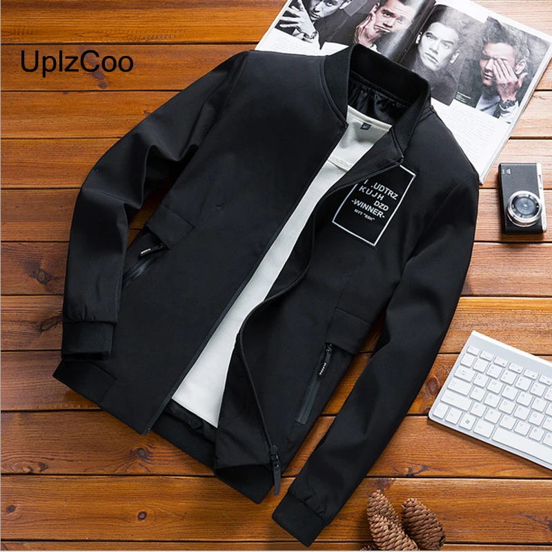 UplzCoo 2019 Spring Autumn New Men's Jacket Thin Section Youth Fashion Korean Slim Casual Hip Hop Bomber FM118 | Мужская одежда