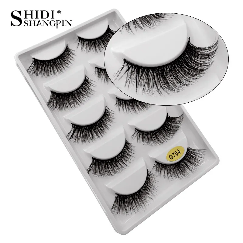 Женские ресницы ручной работы SHIDISHANGPIN Длинные Накладные для макияжа 5 пар maquillage
