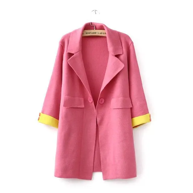 Весенне осенний Небесно Голубой шерстяной свитер зеленый хлопковый кардиган