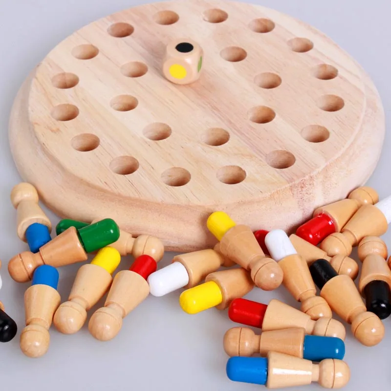 

Kids Intelligence Toy Wooden Chess Memory Development Early Education Toy for Children NSV775