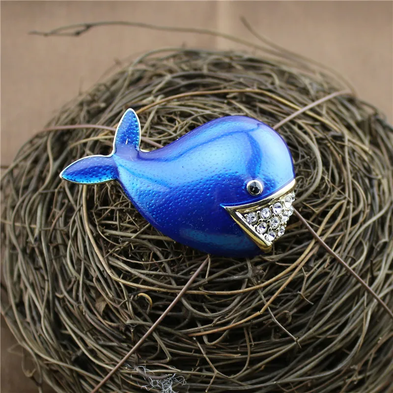 2020 новая эмаль для всего тела морской мир стиль синий маленький кит мода