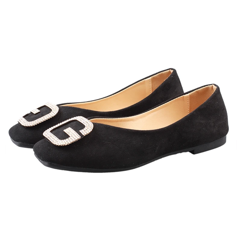 Женские замшевые туфли Lok Fu весенние легкие удобные на плоской подошве с