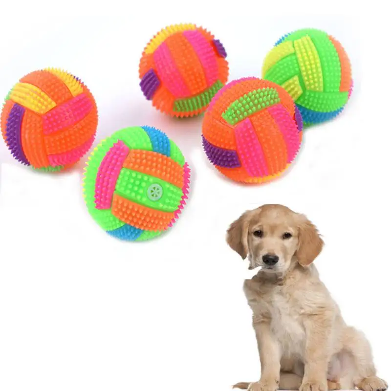 Мигающая светодиодная подсветильник ка в форме футбольного мяча для домашних питомцев, Забавная детская игрушка, Интерактивная собака жев...