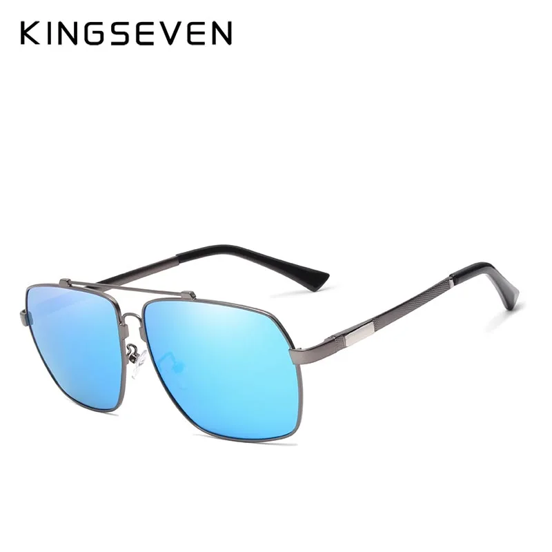 KINGSEVEN, новинка, унисекс классические брендовые солнечные очки Для Мужчин Поляризованные Алюминий вождения мужские солнцезащитные очки для женщин UV400 Óculos - Цвет линз: Gun blue