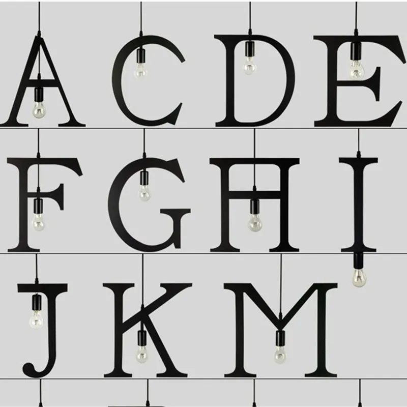 Креативные подвесные светильники с английским алфавитом в стиле ретро надписью