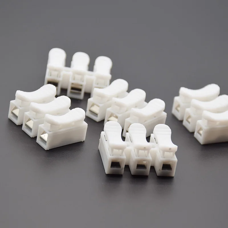 10 шт./лот CH-3 Spring Wire Quick Connector 3pins G7 Electric Crimp Terminals Block Splice Cable Clamp Easy Fit Led Strip |