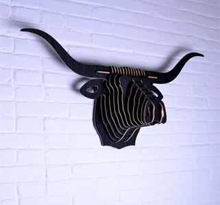 Вуд буффало голову для украшения стены деревянные резные висит продукт судов