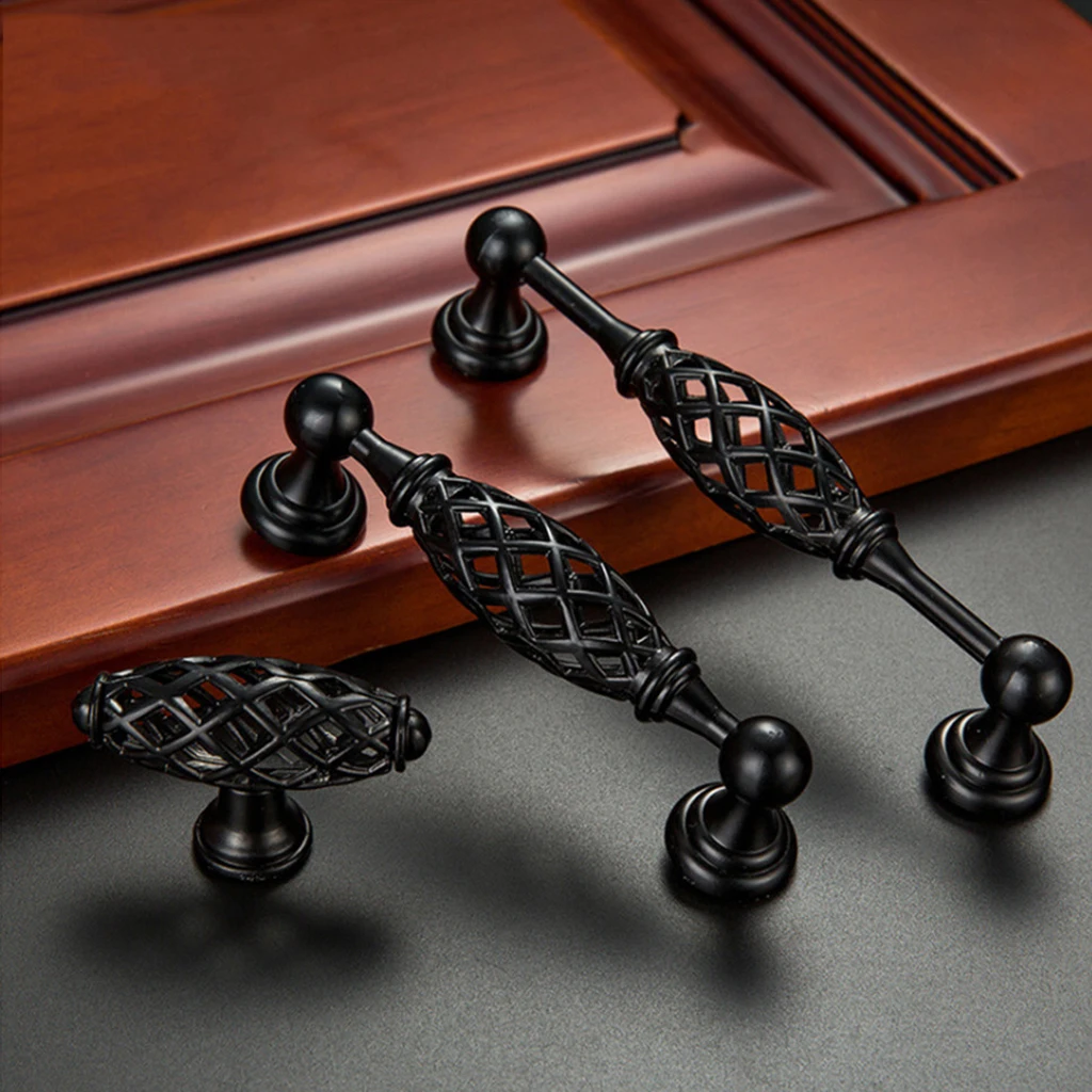 Винтажная металлическая клетка для птиц выдвижные ручки шкаф ящик Мебельная