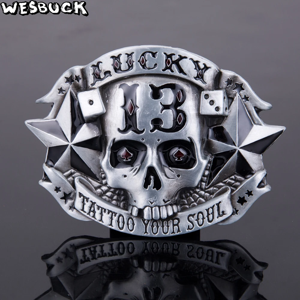 5Pcs MOQ WesBuck Фирменная Новинка модная пряжка ремня в форме черепа для мужчин
