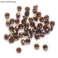 50 piece dark coffee ab color crystal glass rondelle quartz faceted beads jewelry findings 4 8mm