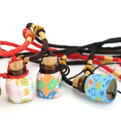 Красивое Ожерелье из глины Fimo 2 мл с бутылочкой эфирного масла стеклянное