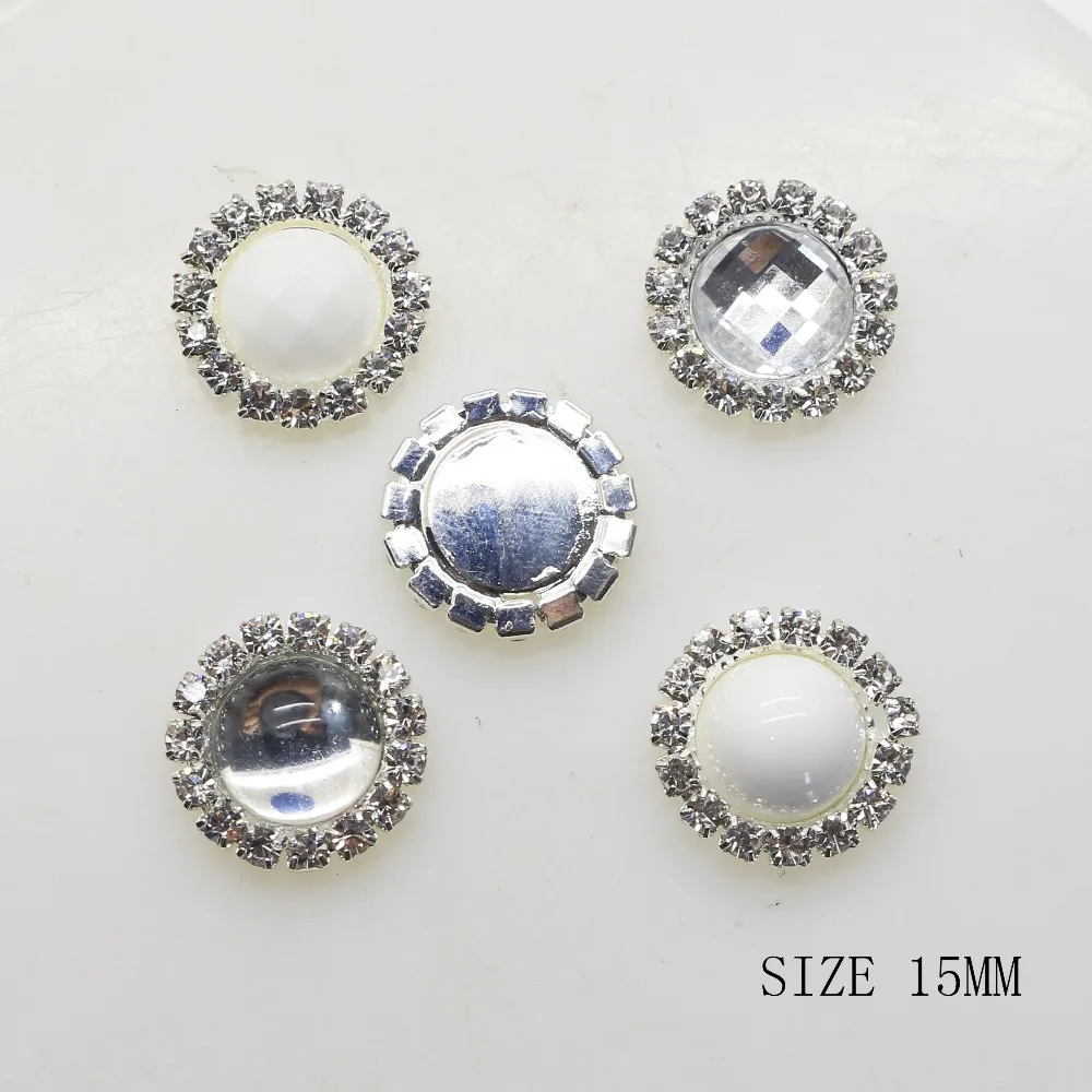 ZMASEY Sale Price 24Color Rhinestones Buttons 10Pcs/Lot 15mm Crystal Button Metal Accessories Holiday Party Card Ribbon Decor | Дом и сад