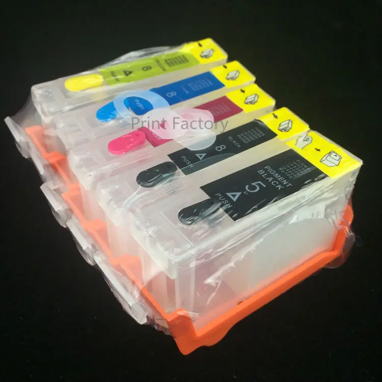 5 цветов pgi5 cli8 перезаправляемый картридж с чип для Canon IP3300 IP4200 IP4300 IP4500 IP5300 IX4000 IX5000