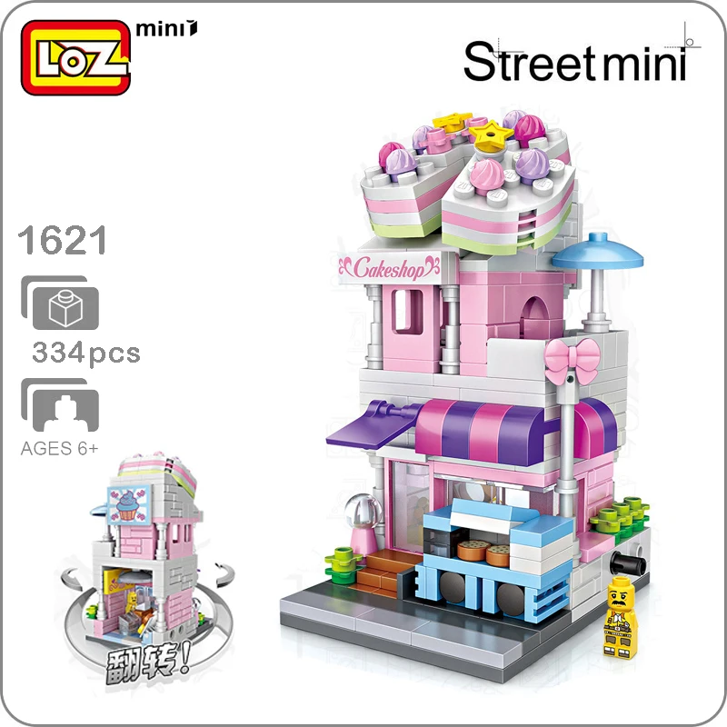 LOZ City Street книжный магазин библиотека музыкальное искусство торт десертный