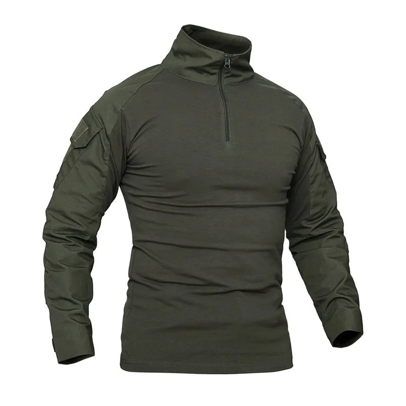 Army Green Мужская Уличная Тактическая Военная походная футболка, армейская камуфляжная спортивная футболка с длинным рукавом, дышащая спортивная одежда, профессиональная одежда - Цвет: Army Green