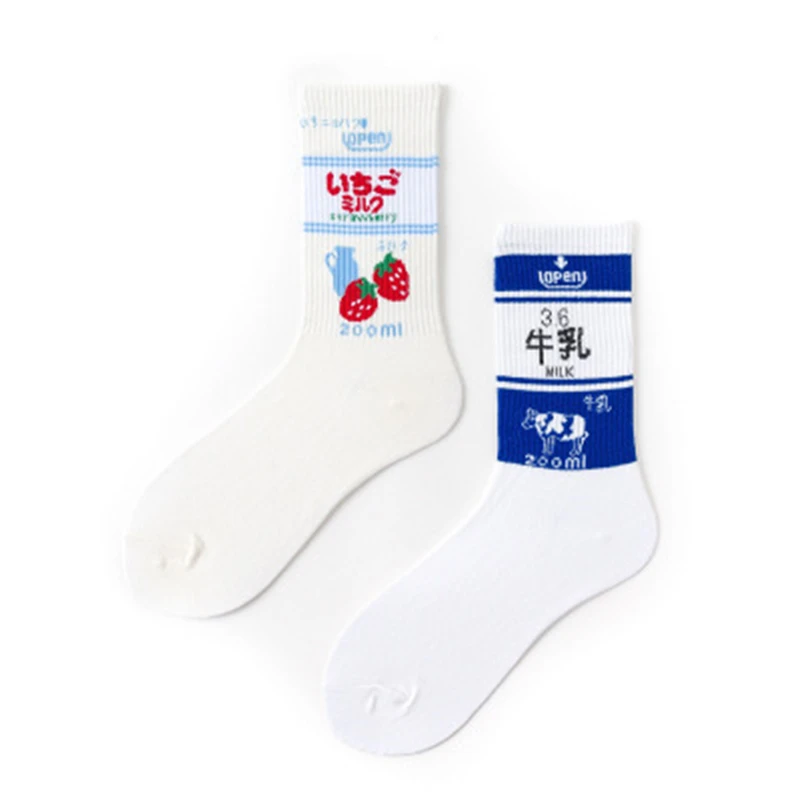 Новые женские носки модные милые молочно синие брендовые Ins Street Wind Harajuku в трубке