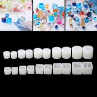 20pcs silicone diy round square beads diy mold jewelry making resin casting mold new
