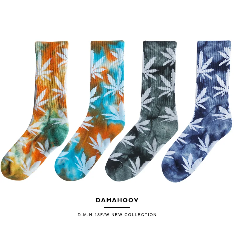 Tie dye модные Для мужчин и wo коттоновые носки толстые махровые осень на зиму Скейт
