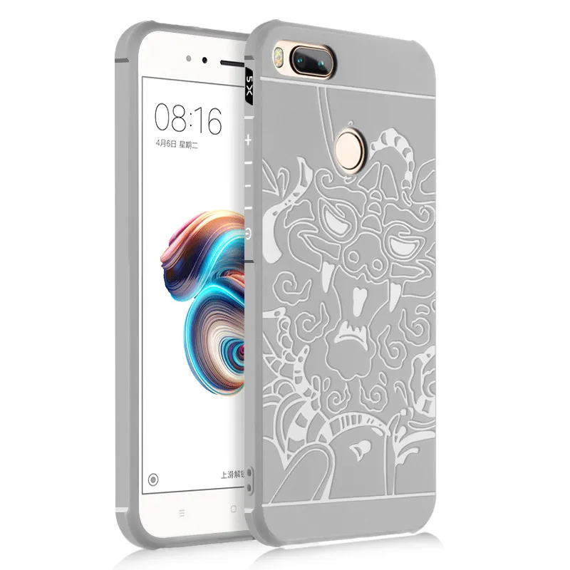 dragon light grey EVOLOU для Xiaomi mi A1 чехол 360 защищенный Силиконовый чехол для Xiaomi mi 5X mi 5X Pro A 1 3D Dragon противоударный ТПУ чехол s mi A1 - Цвет: dragon light grey