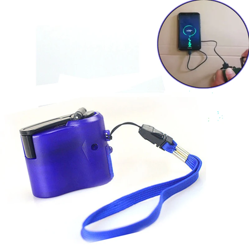 

USB Phone Charger Charging Emergency Hand Crank Power Dynamo Portable For Camping Hiking Outdoor Mobile Phone SOS EDC tools