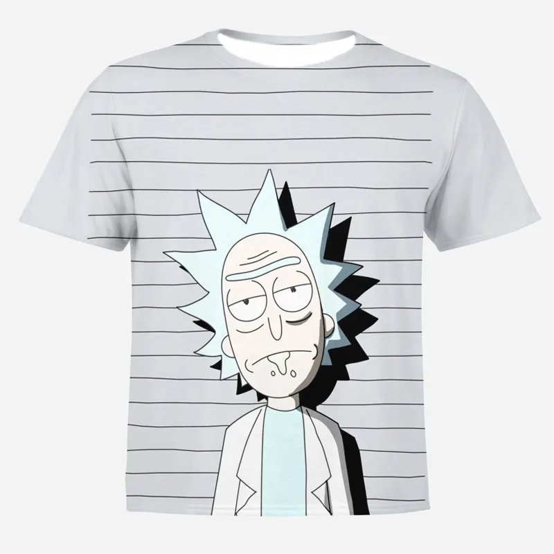 2019 Новая Летняя мужская футболка Рик и Морти с круглым вырезом 3D цифровой печатью