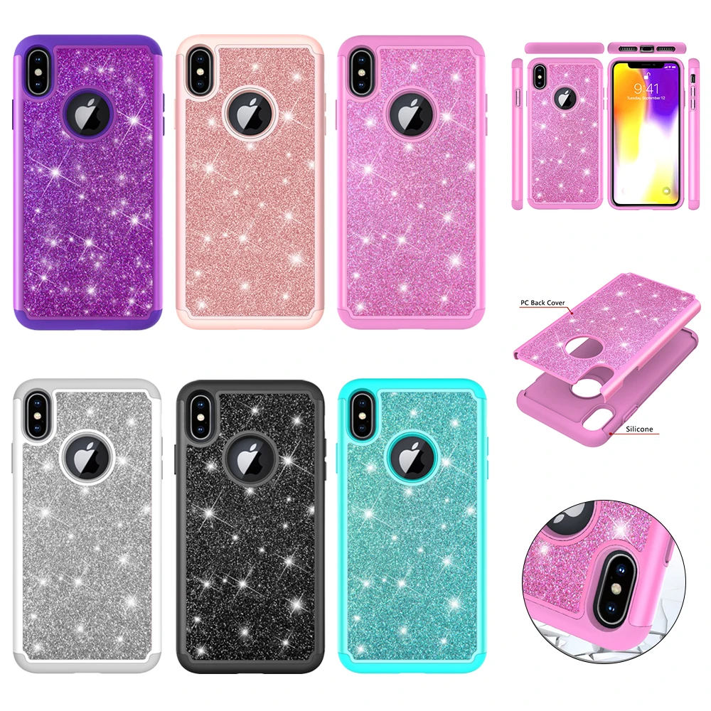 2in1Hard чехол мягкий ударопрочный из ТПУ защитный противоударный для iPhone 6 6S 7P 8P X Xs MAX