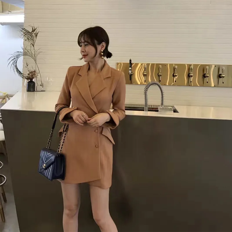 New autumn and winter professional dress female workwear windbreaker jacket long single breasted casual suit jacket|Женские пиджаки| |