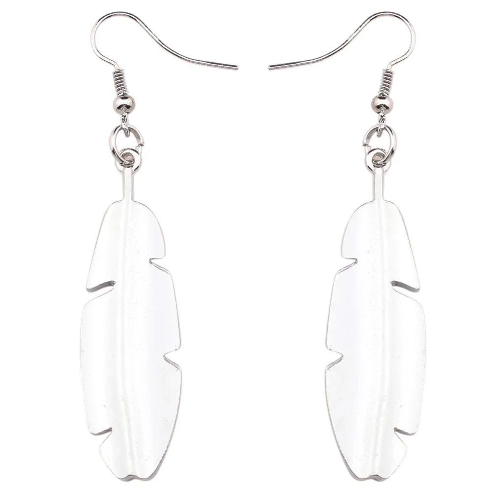 Серьги Bonsny из эмалированного сплава с тропическими пальмовыми листьями Висячие