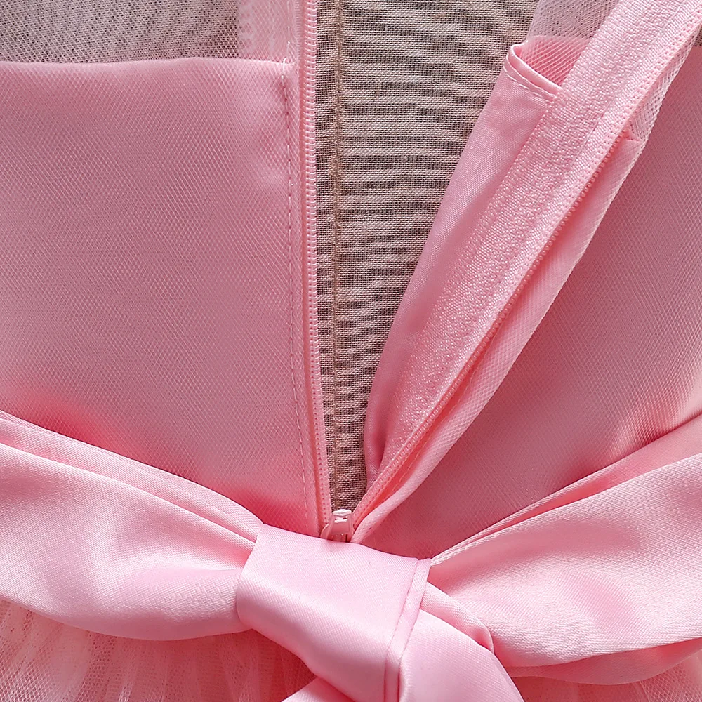 Новейшее розовое длинное летнее платье-пачка в западном стиле одежда для девочек