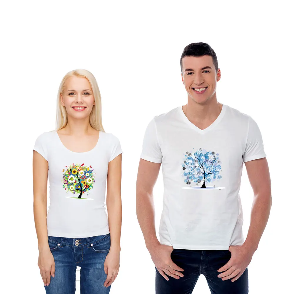 Железные нашивки для одежды с изображением дерева Джинсы девочек цветочным