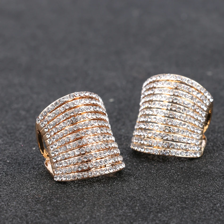 Ювелирные украшения для пожилых покрытые австрийским кристаллом Золотое кольцо