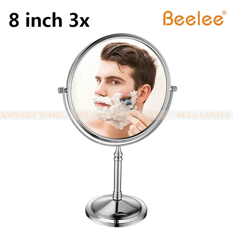 Beelee зеркало для макияжа spejo de maquillaje двухстороннее настольное 6/8 дюймов 3x 5x 7x 10x увеличительное зеркало 7080J хром дропшиппинг - Цвет: 8inch 3x