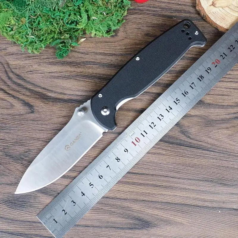 Ganzo G742-1 58-60HRC 440C G10 или деревянной ручкой складной Ножи Открытый выживания инструмент Отдых на природе Охота Карманный Ножи тактический EDC инструмент - Цвет: Черный