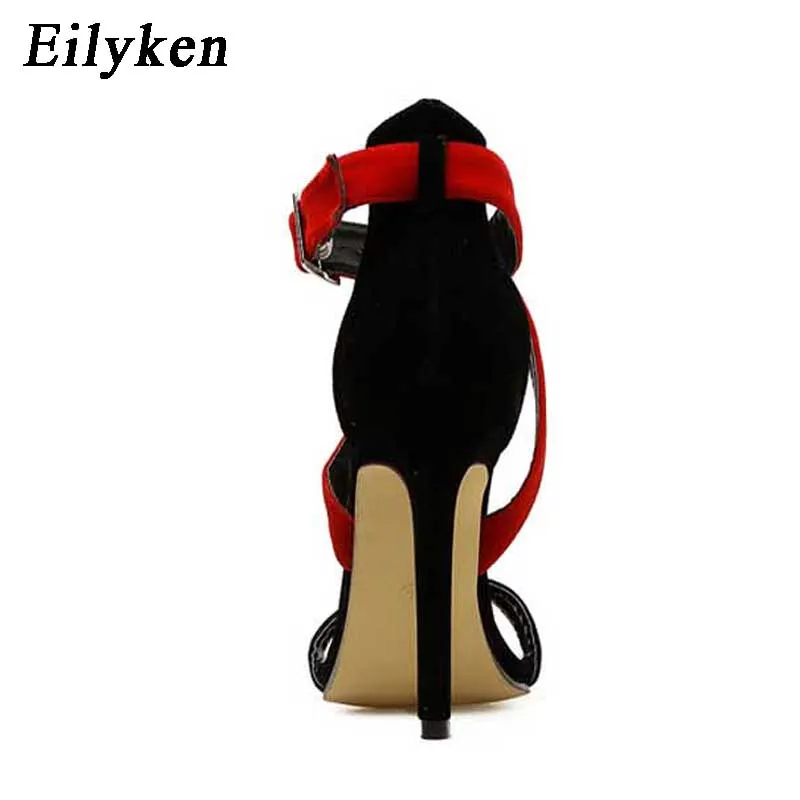 Eilyken/Новинка года; пикантные женские босоножки; туфли-лодочки с открытым носком; босоножки на ремешке с пряжкой; женские туфли на шпильке для вечеринки; свадебные туфли; Размеры 35-40