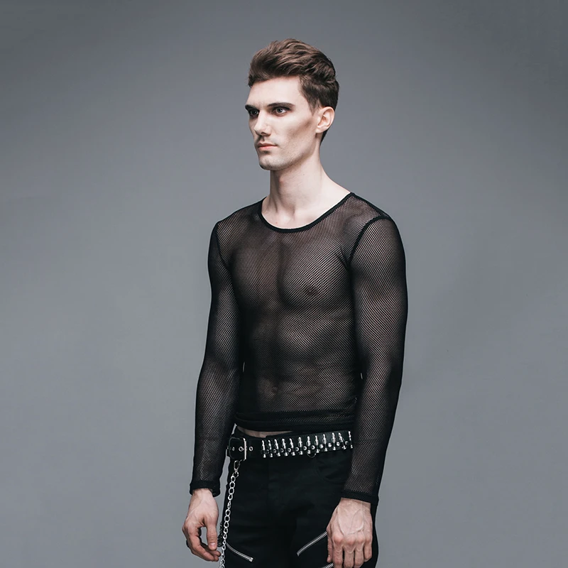 Модная футболка Devil в стиле стимпанк Мужская сексуальная прозрачная готическая