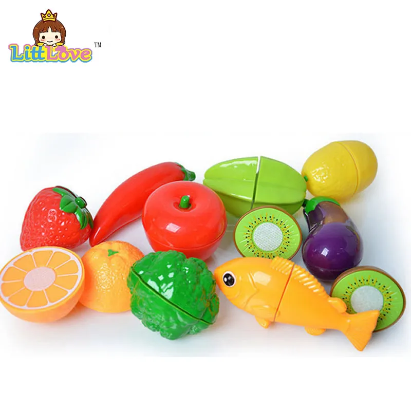 Пластиковая кухонная утварь LittLove 14 шт./компл. режущие овощи Детские ролевые