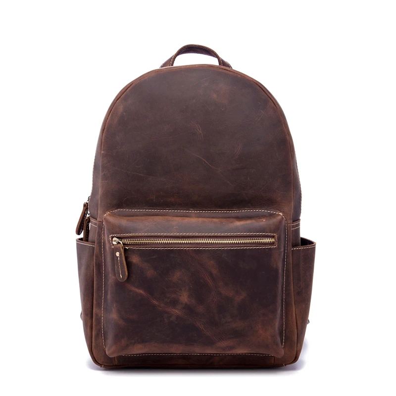 Goedkoop Mannen Rugzak Echt Leer Mannelijke Reizen Business Crazy Horse Vrouwen School Student Wandelen Grote Capaciteit Laptop Tas Man Gift 9338