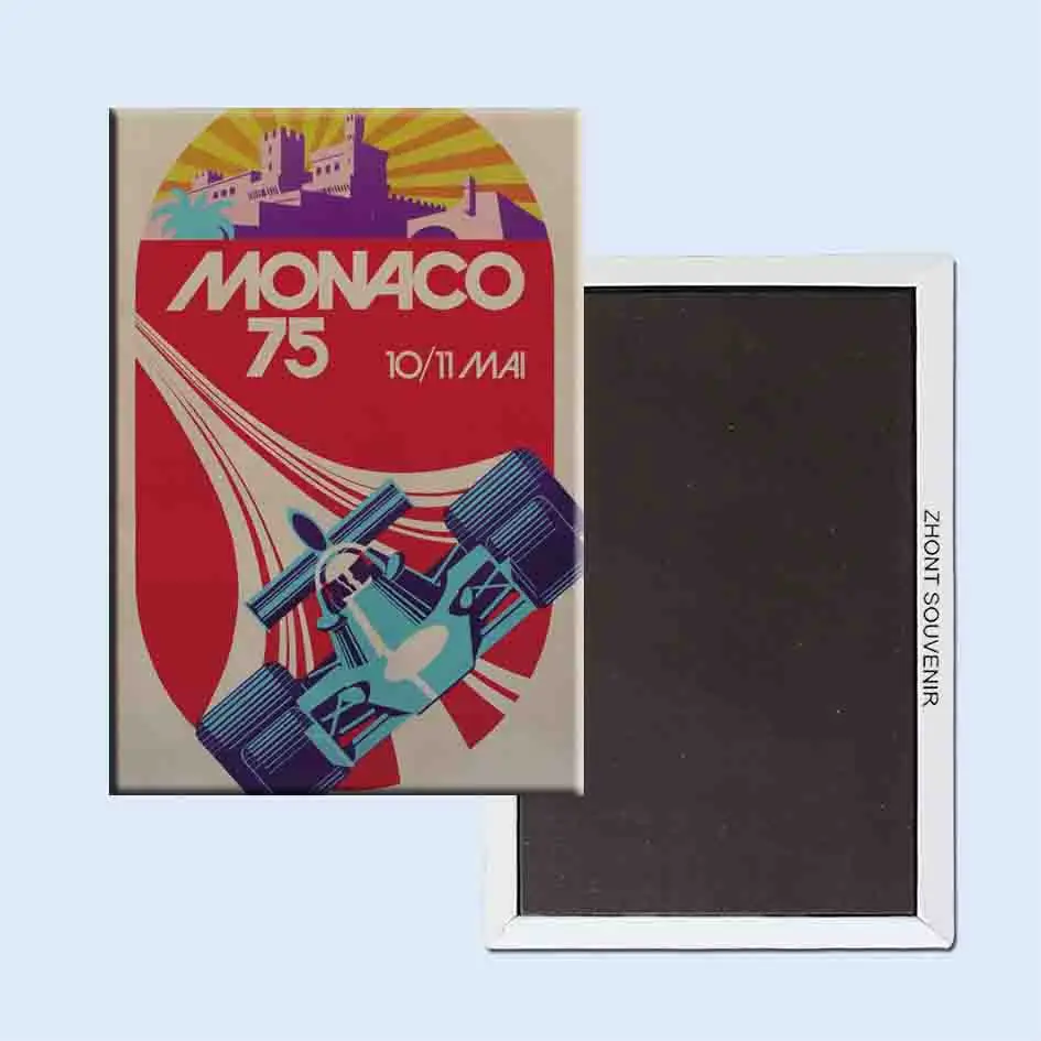 Магниты на холодильник в стиле ретро с изображением 75 летия Монако 24111|fridge magnet|retro