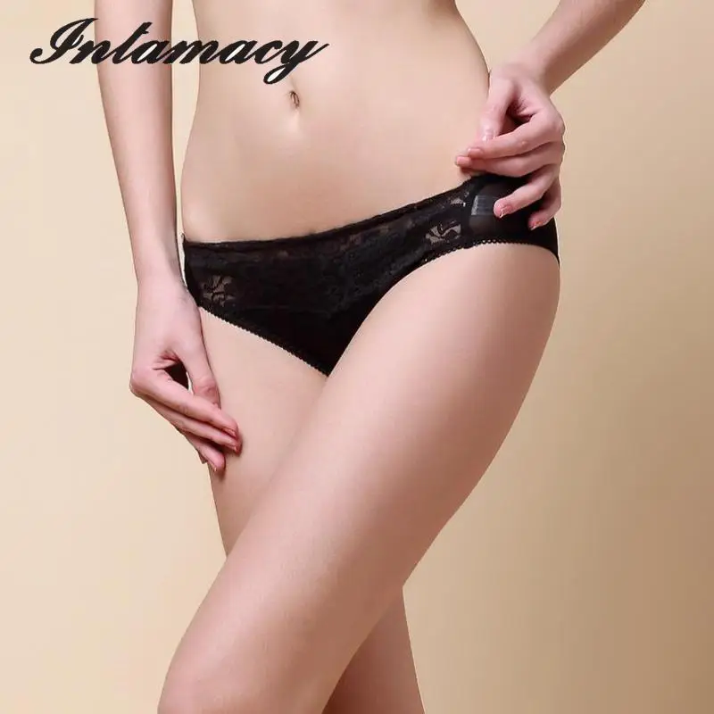 

Ladies 100% real Silk Panties, Low Waist Underwear, Lace Front,Lace Edge, Traceless, Hollow Out,Lifting Hips, Breathable, Antiba