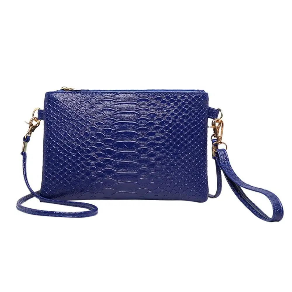 Dark Blue HTNBO женские одноцветные сумки на плечо с узором Aligator, сумка-мессенджер, сумка для телефона, кошелек, женская сумка через плечо Borsa a tracolla# F - Цвет: Dark Blue