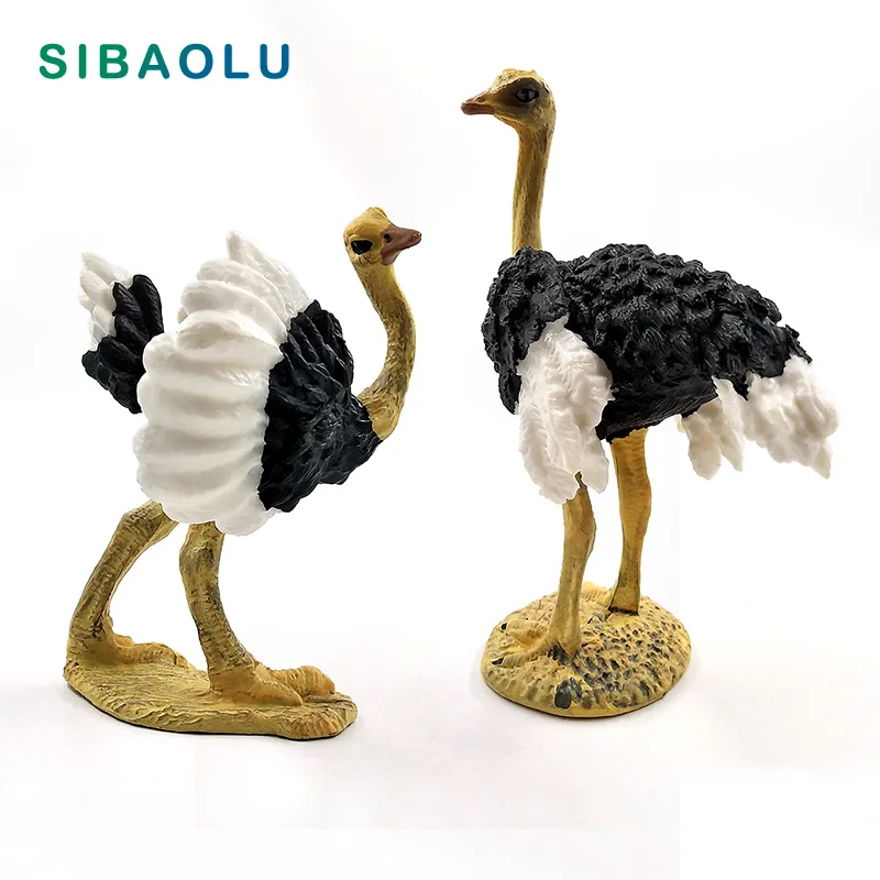 

Artificial Ostrich Bird Simulation Animal model figurine home decor miniature fairy garden decoration accessories modern Pvc toy