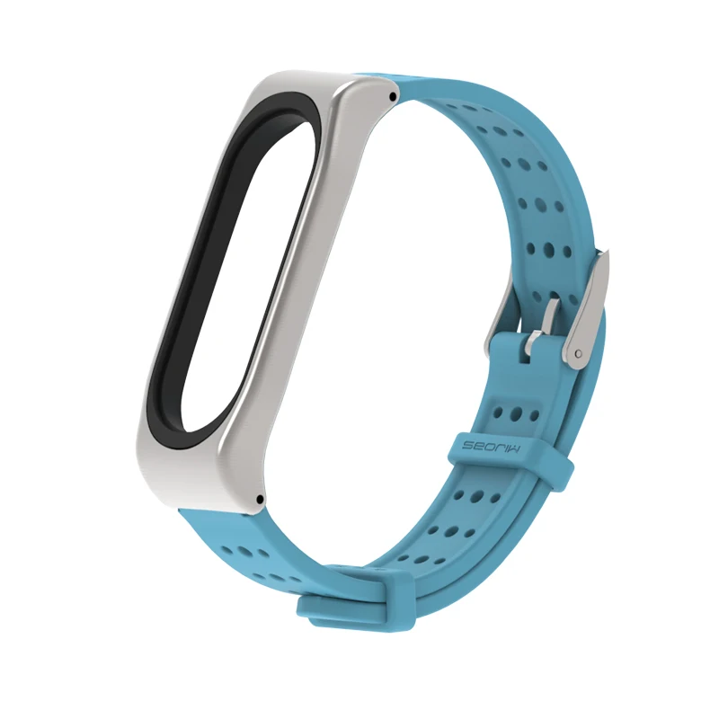 Синий Mi jobs mi Band 3 ремешок силиконовый ремешок для смарт-часов ремешок для Xiaomi mi ремешок 3 Ремешок Браслет Correa mi band 4 ремешок - Цвет: Синий