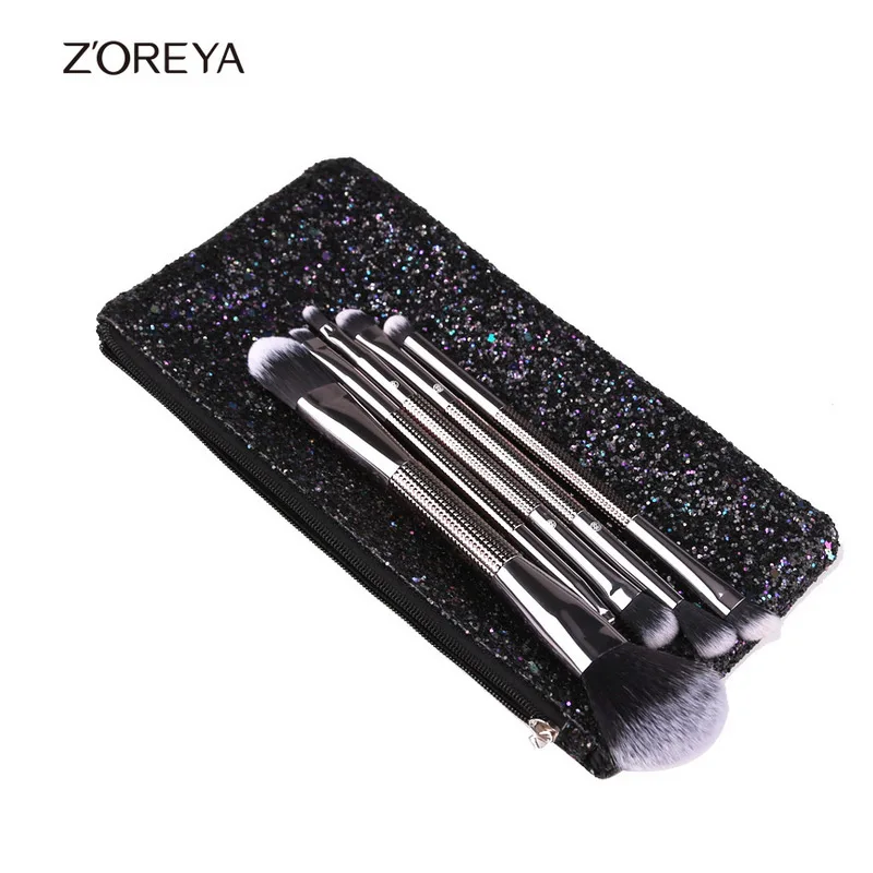 Бренд Zoreya 5 шт. новая блестящая кисточка для макияжа рассыпные тени основа век
