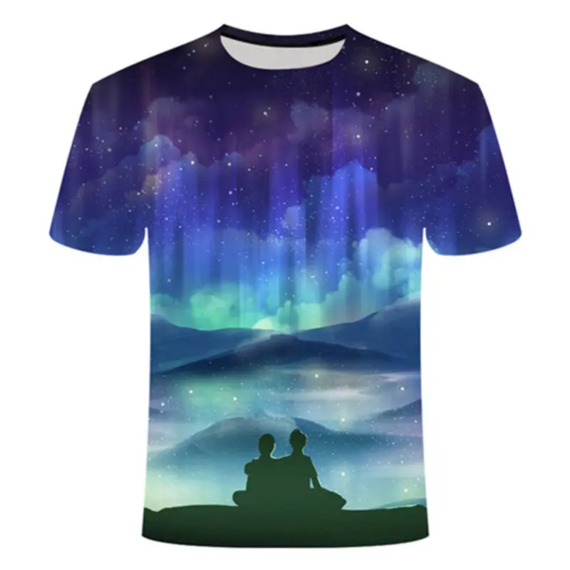 Новая футболка для мужчин и женщин с 3D принтом естественным ночным видением