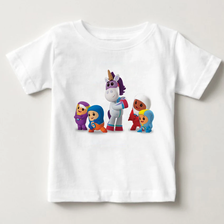 Go jetters Приключения аниме детских летних футболок топы для маленьких девочек и