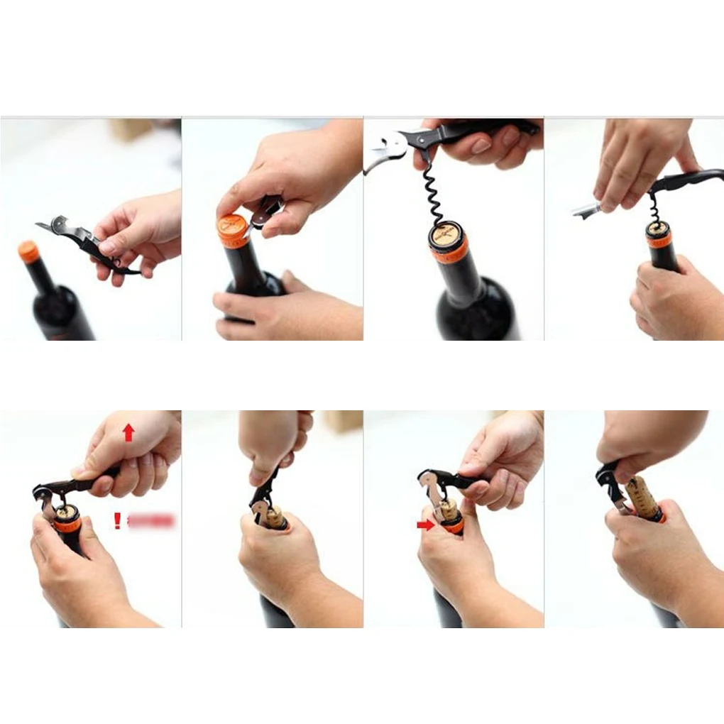 Открывалка для винных бутылок штопор из нержавеющей стали Металл с пластиковой