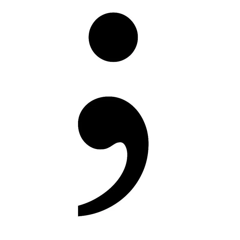 5X15CM SEMICOLON Awareness Cute You Красивая виниловая наклейка на автомобиль стикер для