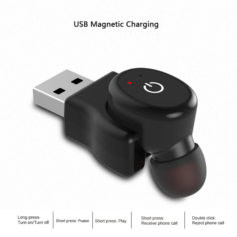 IPX8 Водонепроницаемый Bluetooth наушники мини V4.1 Беспроводной гарнитуры громкой