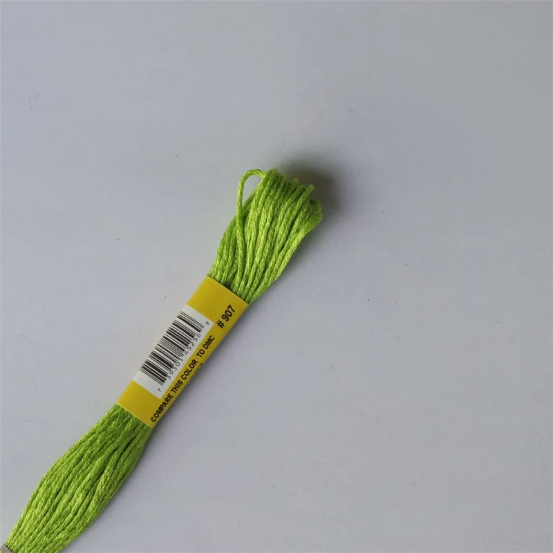 447 DMC Цвета 12skeins 8 м(8.7yds) двойной Мерсеризованный хлопок, мулине Вышивка крестом 6 нитей мулине, DMC диаграмма Колонка 11 - Цвет: DMC 907